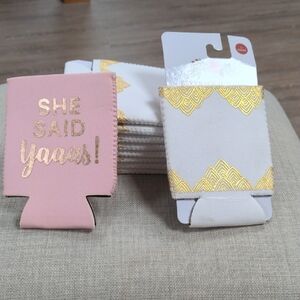 Pink and Gold Can Cooler Set